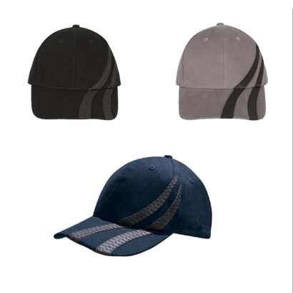 Brushed Heavy Cotton 6 Panel Cap with Tyre Tracks