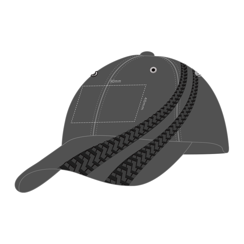 Brushed Heavy Cotton 6 Panel Cap with Tyre Tracks - Image 2