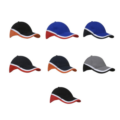 Brushed Heavy Cotton Pre - Curved Peak Tri-Coloured Cap