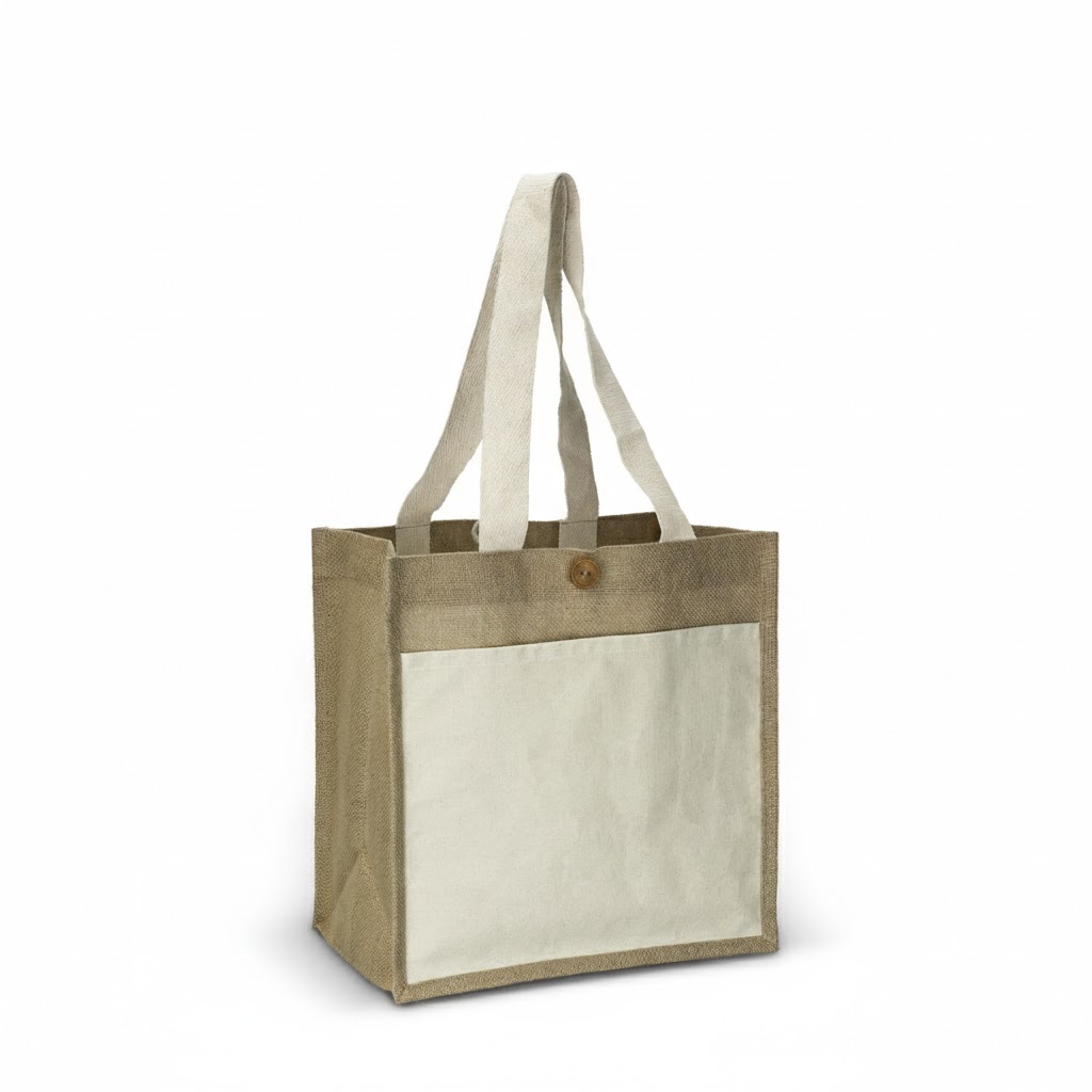 Tote Bag with Wooden Button