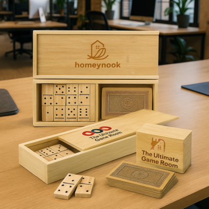 Eco Bamboo Domino's Set with Cards