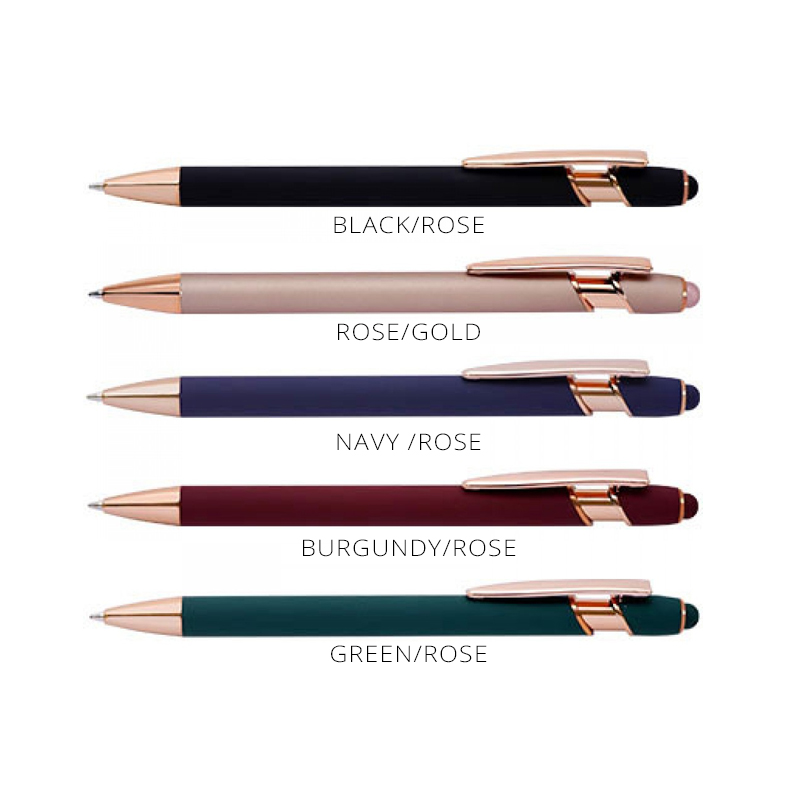Rose Gold Trim Stylus Metal Pens