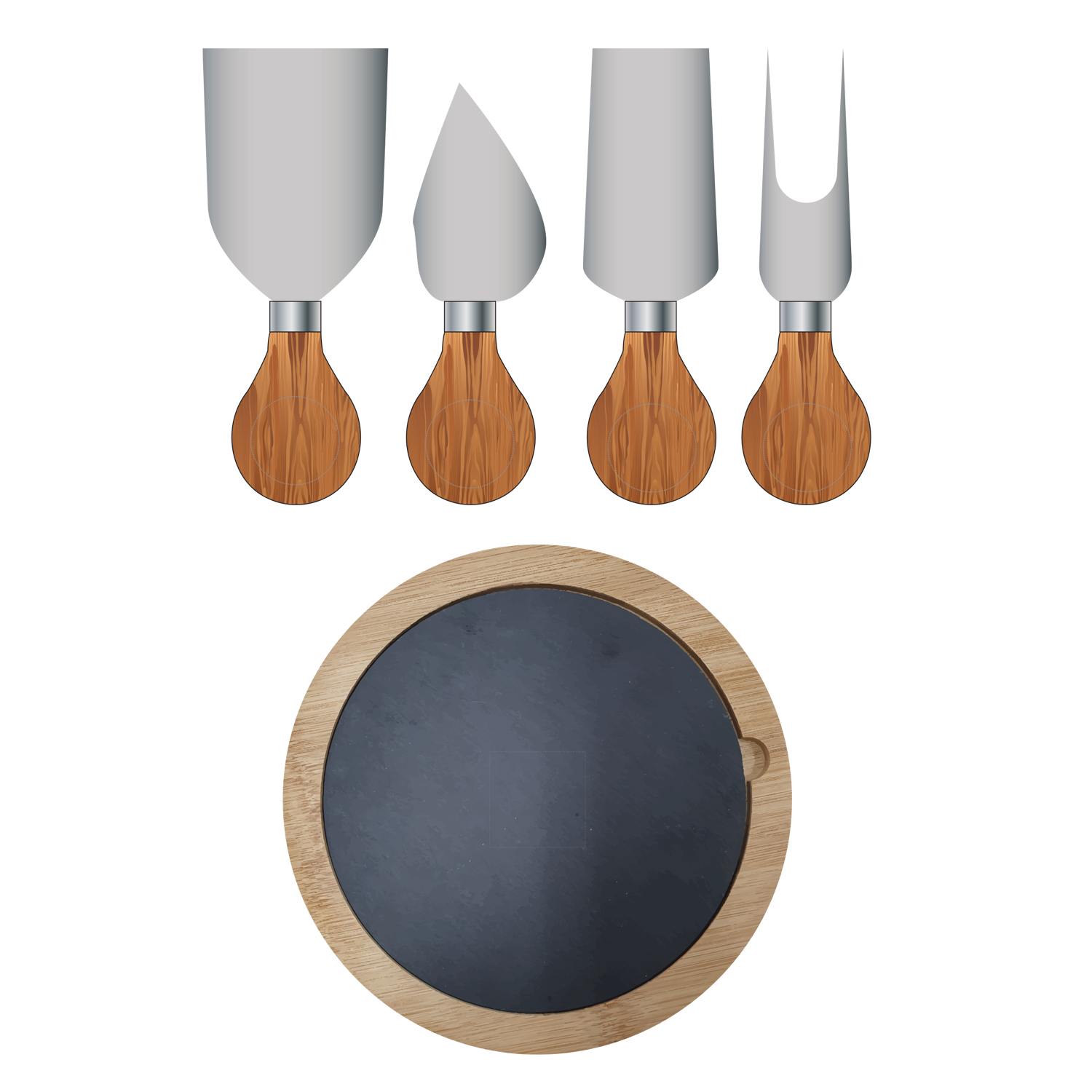 Slate and Bamboo Cheese Knife Set - Image 2