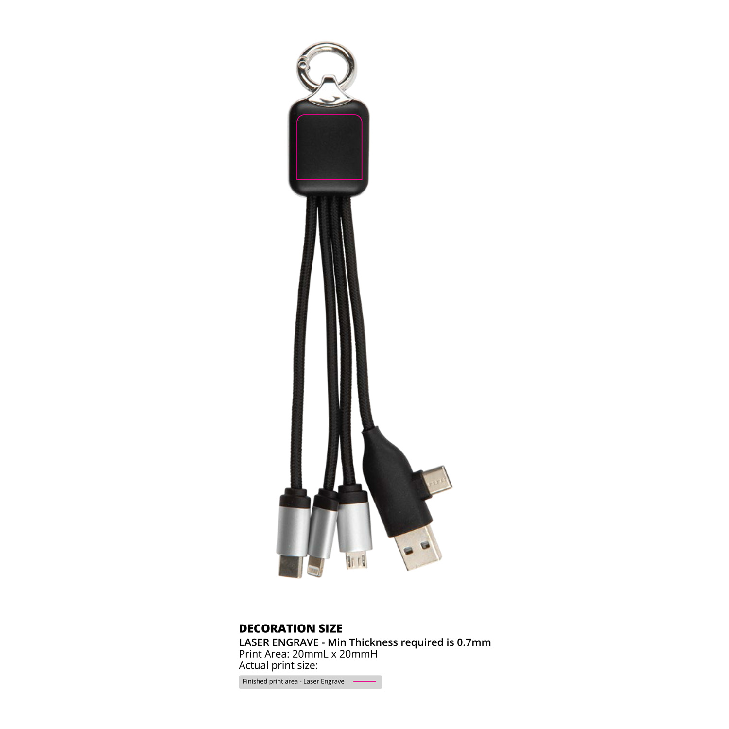 Square Glow Charging Cable - Image 2
