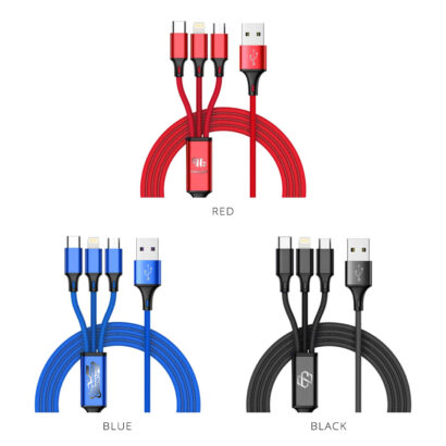 Premium Nylon Braided 3 in 1 Charging Cable