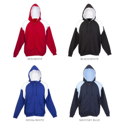 Contrast Panel Zip Fleece Hoodie