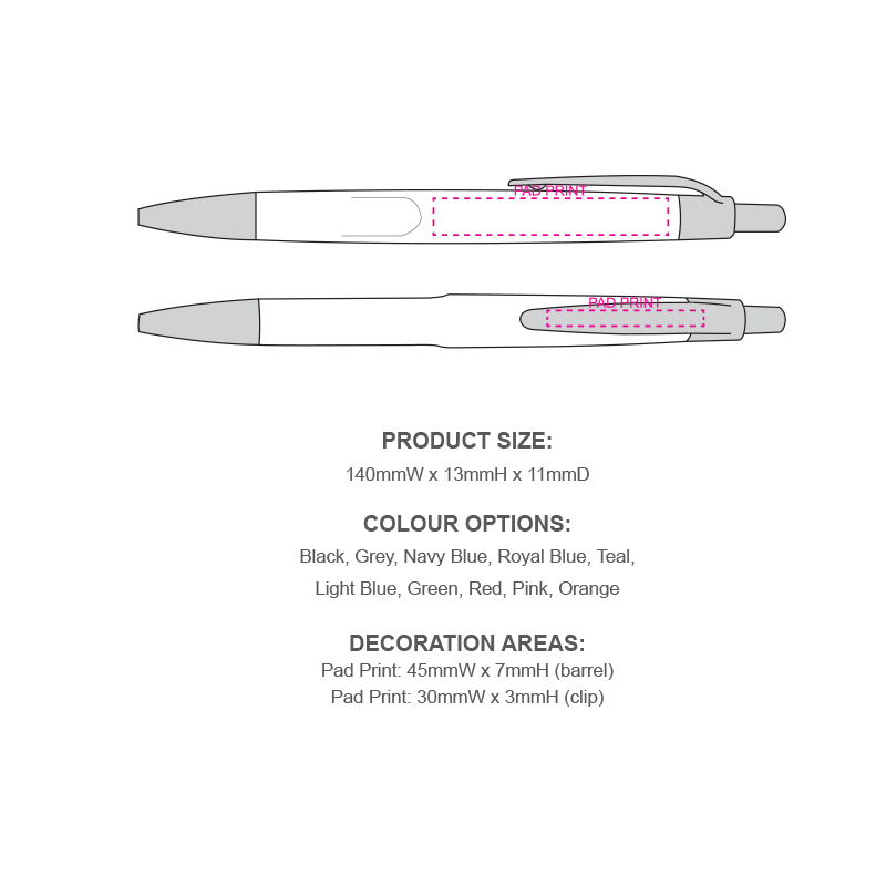 Satin Chrome Rubber Pens - Image 2