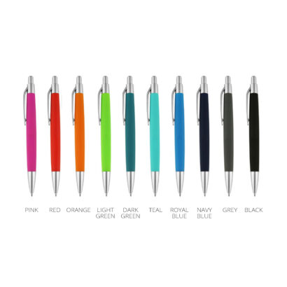 Satin Chrome Rubber Pens