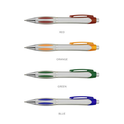 Clear Coloured Clip Pens