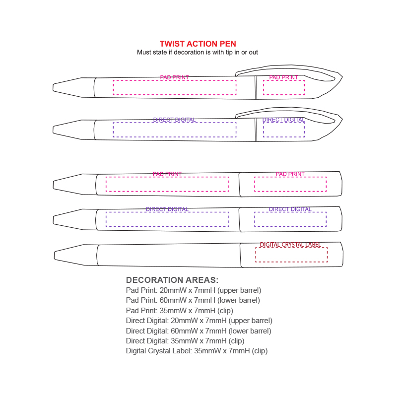 Chrome Tip Office Pens - Image 2