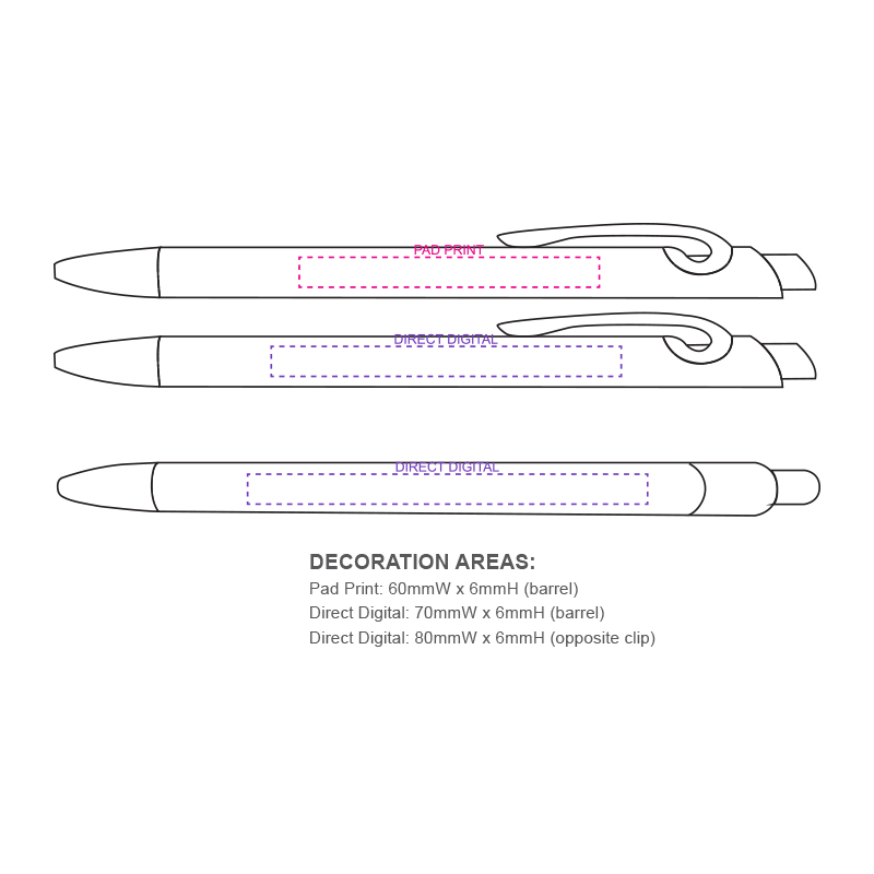 Metallic Barrel Clip Pens - Image 2