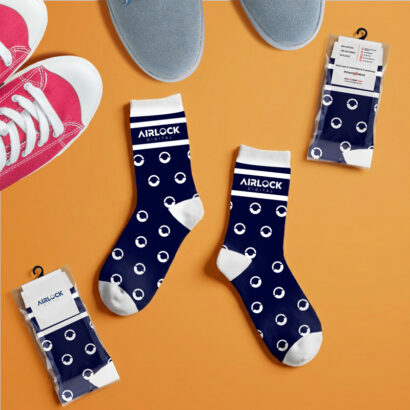 Airlock Digital Navy-White Socks