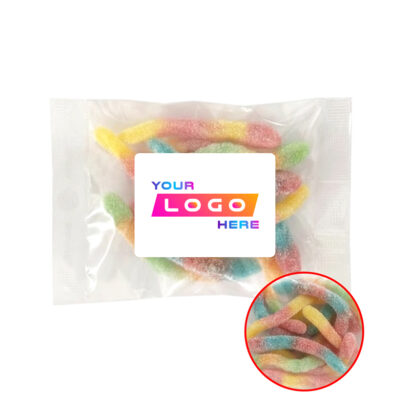 Sour Coated Jelly Worms 50g Cello Bag