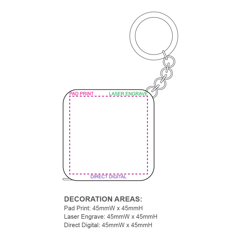 Retractable Bamboo Tape Measure Key Ring - Image 2