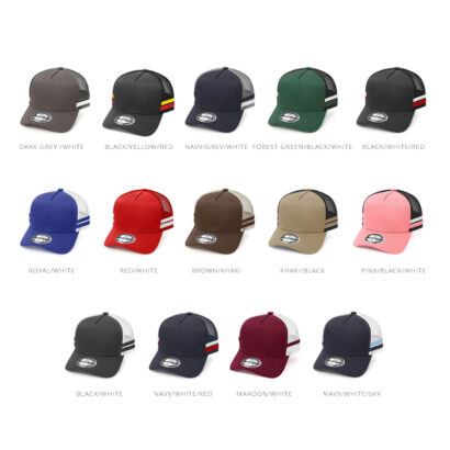 Structured 5-Panel Stripe Snapback Cap