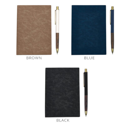 PU Creased Notebook and Pen Gift Set