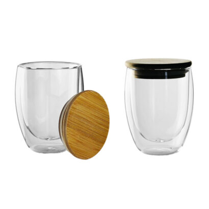 350mL Glass Cup with Bamboo Lid