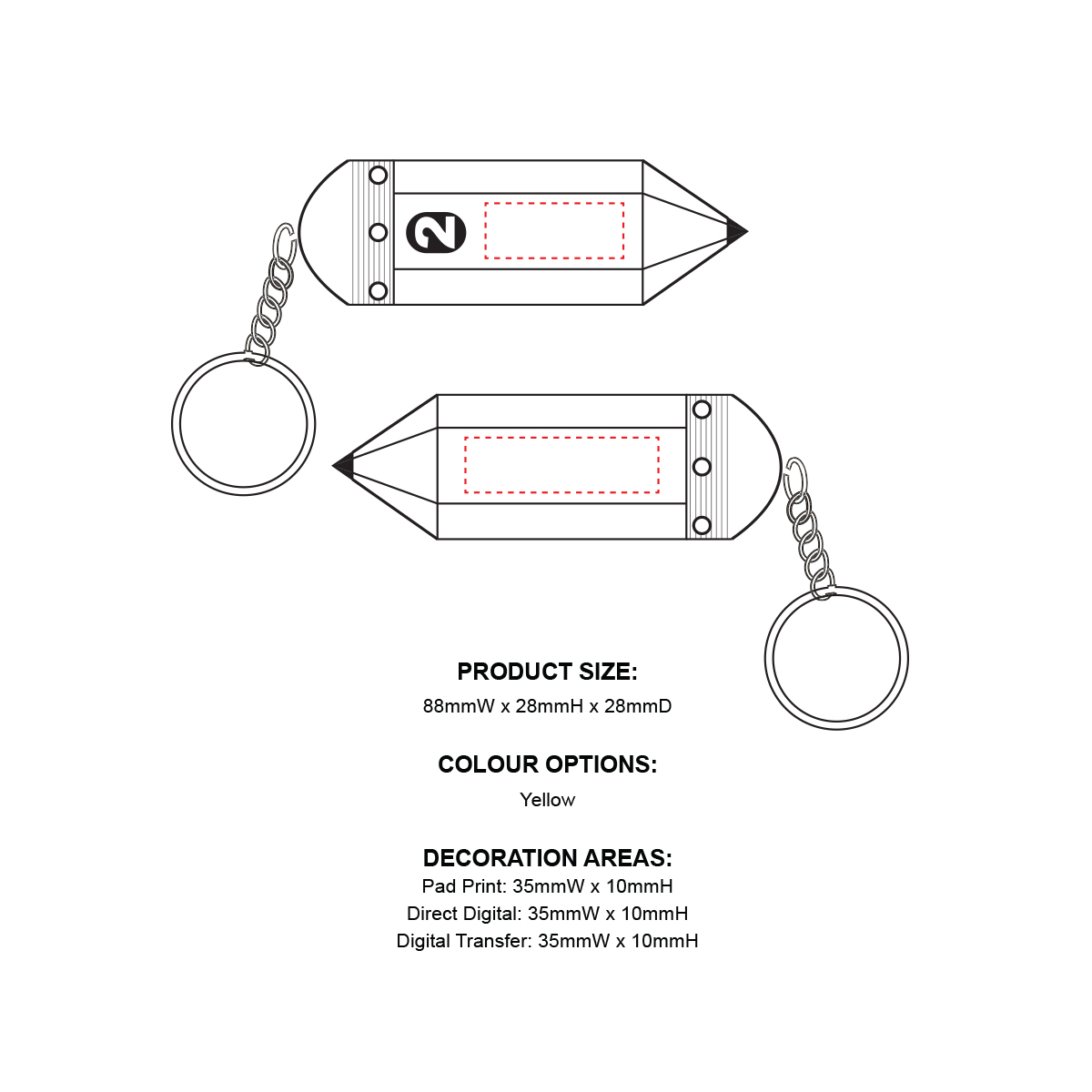 Squeeze & Go Pencil Key Rings - Image 2