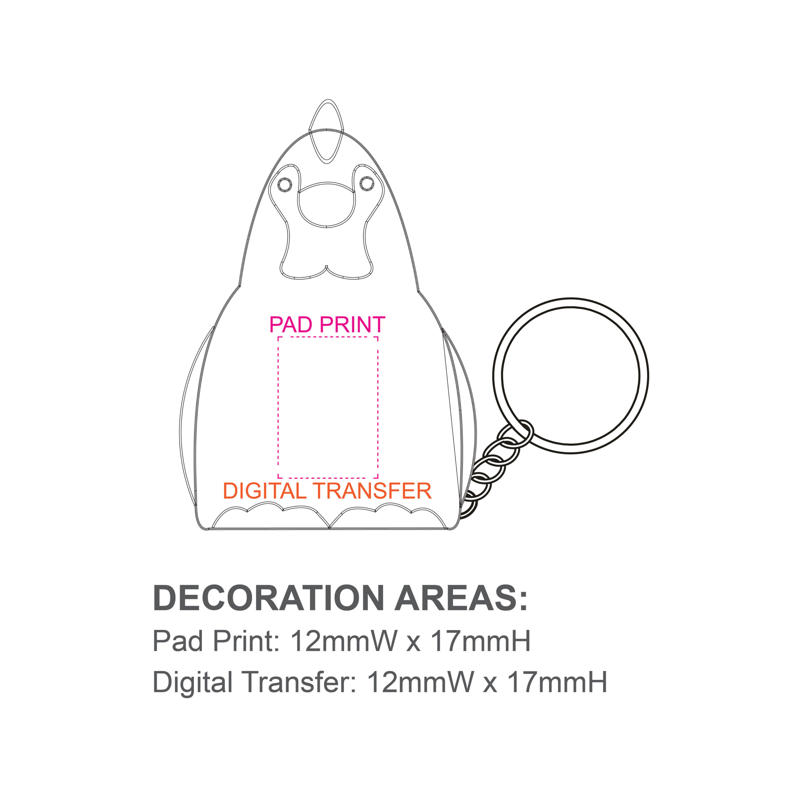 PU Rooster Relief Keychains - Image 2